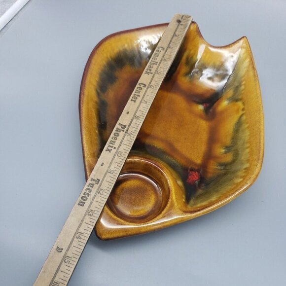 California Originals Chip Dip veggies Pottery Brown Tan Serving Dish Bowl Vtg - Picture 2 of 6